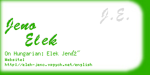 jeno elek business card